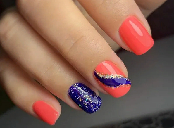Червоно-синій манікюр 2023: стильні ідеї дизайну (170 фото)