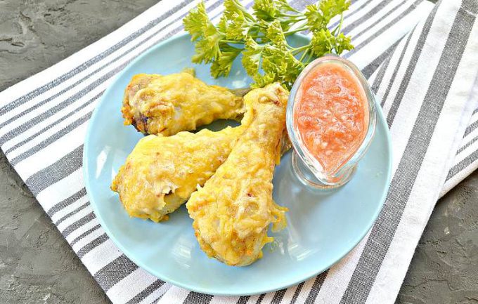 Курячі ніжки з сиром у духовці