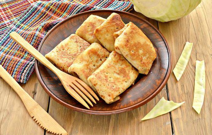Млинці фаршировані капустою