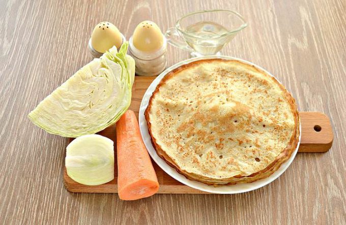 Млинці фаршировані капустою