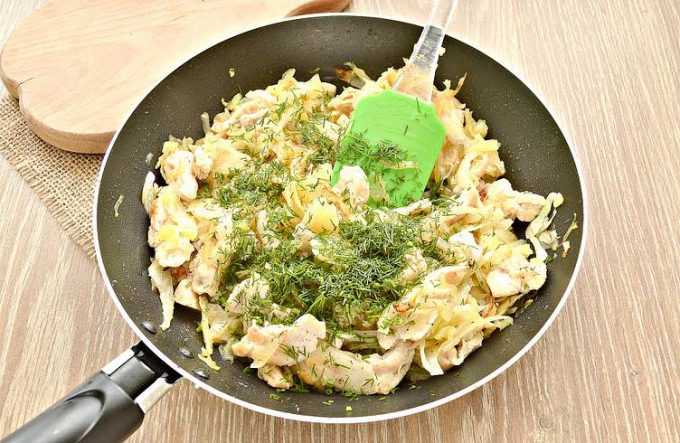 Начинка для пирога з капустою та куркою