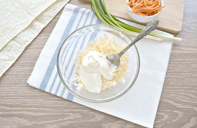 Лаваш з корейською морквою та сиром