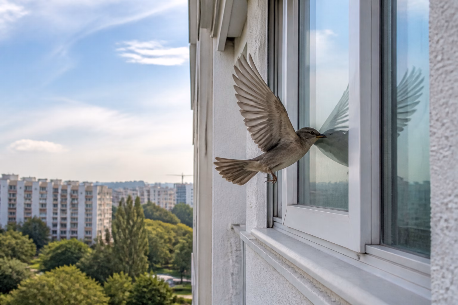 Птах б’ється у вікно: тлумачення прикмети за видом і поведінкою