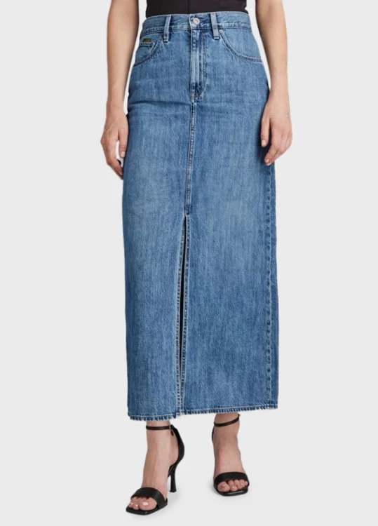 Синяя джинсовая варенка юбка G-Star Raw карандаш